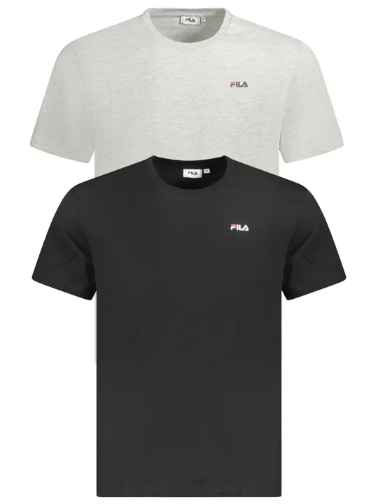 "Fila T-Shirts im Sale | Zweierpack Bio-Baumwolle T-Shirts mit Logo Print Fila Schwarz Grau online kaufen"|Planet-Deluxe