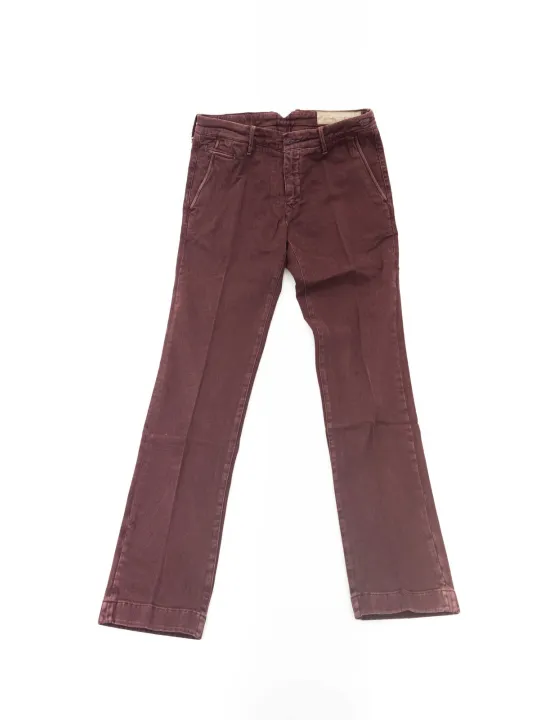 Rot gefärbte Baumwoll-Jeans für Herren
