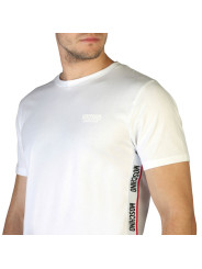 Weißes Moschino T-Shirt mit rotem Streifen