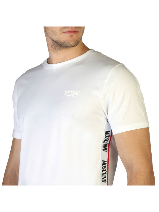 Weißes Moschino T-Shirt mit rotem Streifen