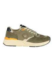 "Blauer Sneakers im Sale | Blauer Kontrast-Sneaker mit Logo und Applikation online kaufen"|Planet-Deluxe