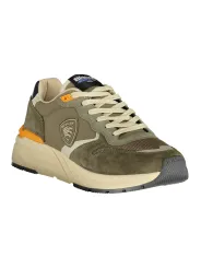 "Blauer Sneakers im Sale | Blauer Kontrast-Sneaker mit Logo und Applikation online kaufen"|Planet-Deluxe