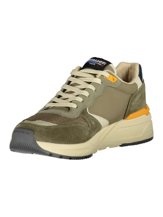 "Blauer Sneakers im Sale | Blauer Kontrast-Sneaker mit Logo und Applikation online kaufen"|Planet-Deluxe