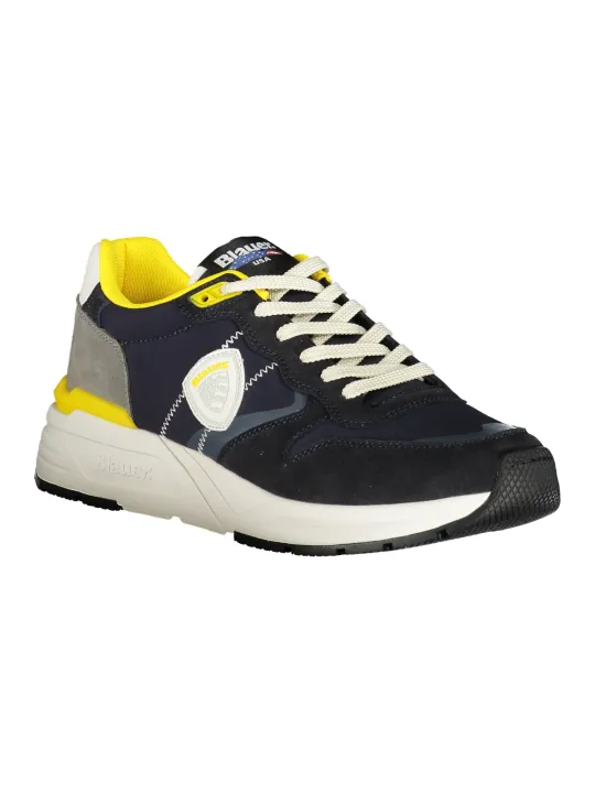 "Blauer Sneakers im Sale | Gelbe Kontrast-Sneaker mit Logo Blauer S5RAY01NYN_BLNVYYEL online kaufen"|Planet-Deluxe