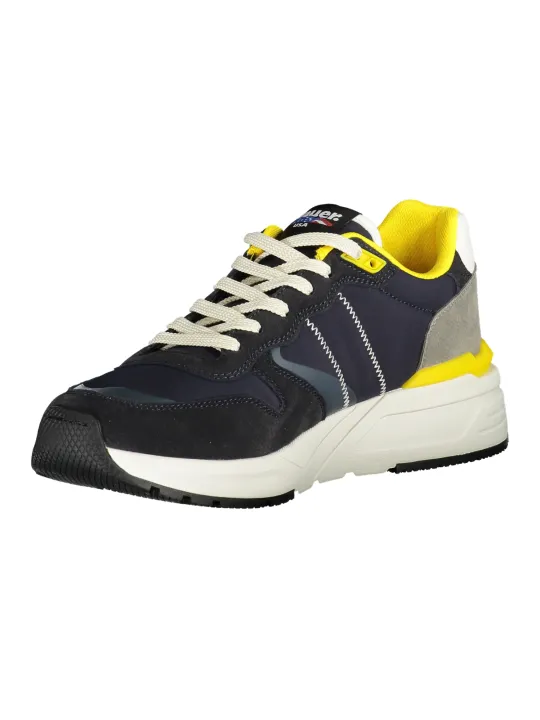 "Blauer Sneakers im Sale | Gelbe Kontrast-Sneaker mit Logo Blauer S5RAY01NYN_BLNVYYEL online kaufen"|Planet-Deluxe