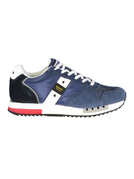 "Blauer Sneakers im Sale | Kontrast-Sneaker mit Wechselschnürsenkel und Logo Print online kaufen"|Planet-Deluxe