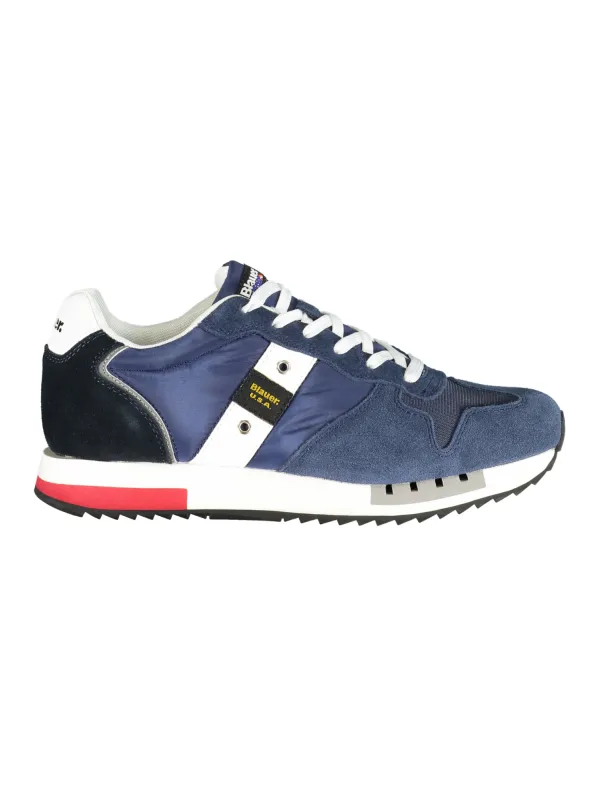 "Blauer Sneakers im Sale | Kontrast-Sneaker mit Wechselschnürsenkel und Logo Print online kaufen"|Planet-Deluxe