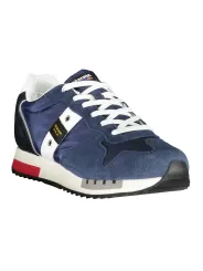 "Blauer Sneakers im Sale | Kontrast-Sneaker mit Wechselschnürsenkel und Logo Print online kaufen"|Planet-Deluxe