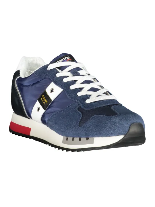 "Blauer Sneakers im Sale | Kontrast-Sneaker mit Wechselschnürsenkel und Logo Print online kaufen"|Planet-Deluxe