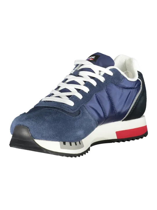 "Blauer Sneakers im Sale | Kontrast-Sneaker mit Wechselschnürsenkel und Logo Print online kaufen"|Planet-Deluxe
