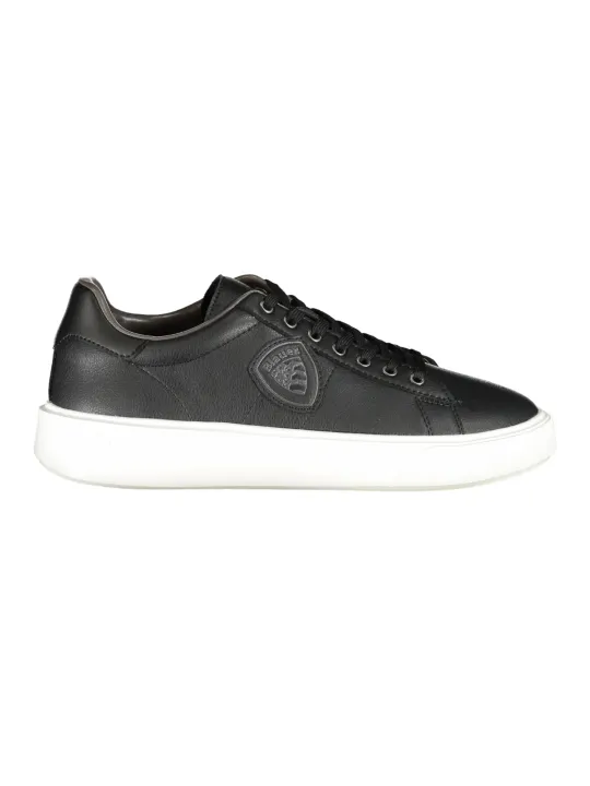 "Blauer Sneakers im Sale | Blauer Sneakers mit Kontrastdetails und Logo Print online kaufen"|Planet-Deluxe