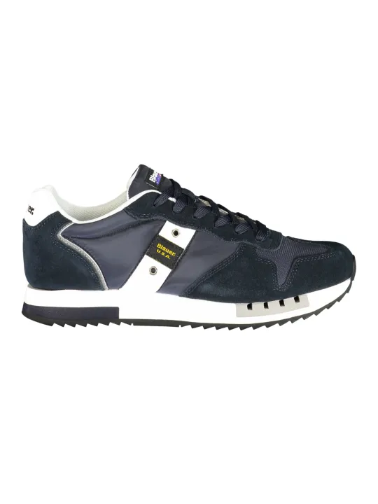 "Blauer Sneakers im Sale | Blauer Kontrast-Sneaker mit Wechselfußbett und Print online kaufen"|Planet-Deluxe