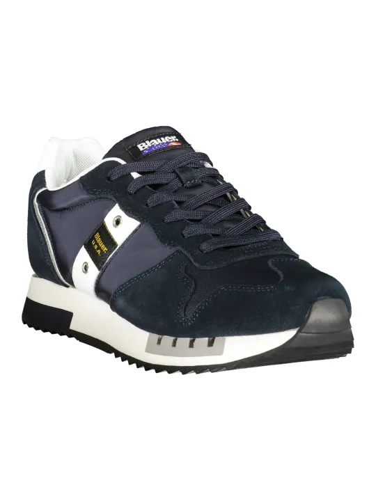 "Blauer Sneakers im Sale | Blauer Kontrast-Sneaker mit Wechselfußbett und Print online kaufen"|Planet-Deluxe