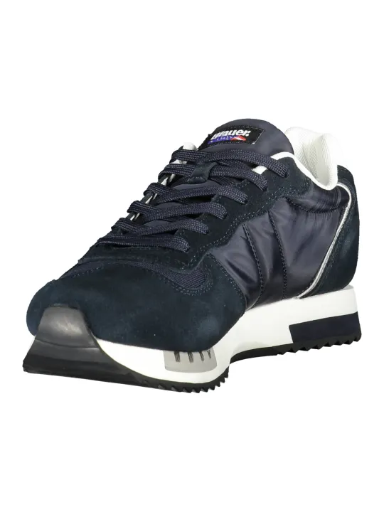 "Blauer Sneakers im Sale | Blauer Kontrast-Sneaker mit Wechselfußbett und Print online kaufen"|Planet-Deluxe
