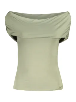 "Schulterfreies Strass T-Shirt mit GUESS JEANS Logo für Damen"