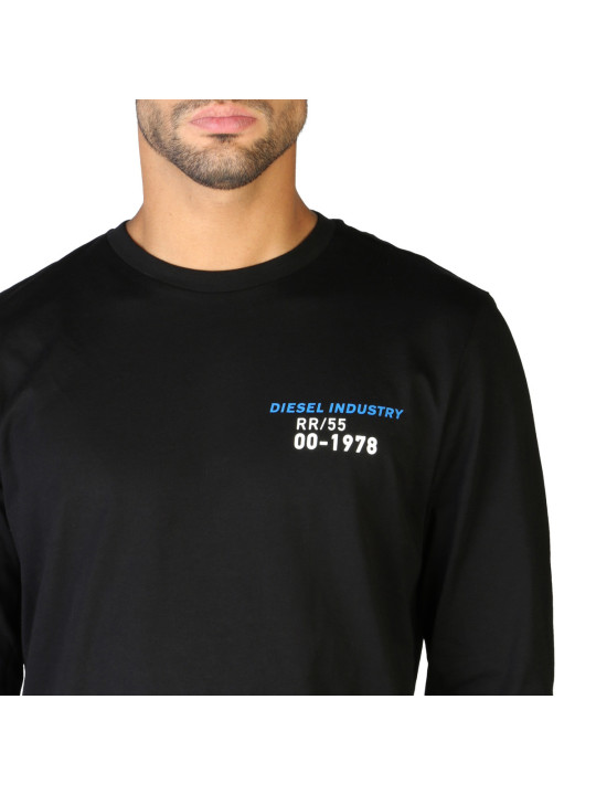 Schwarzes Diesel Logo Langarmshirt