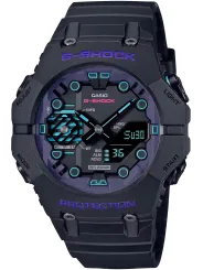 Schwarze Casio Digitaluhr mit Akzenten