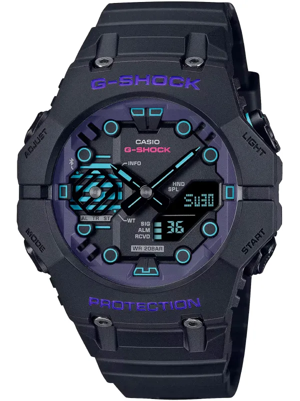 Schwarze Casio Digitaluhr mit Akzenten
