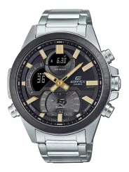 Graue Casio Digitaluhr mit Stahlarmband