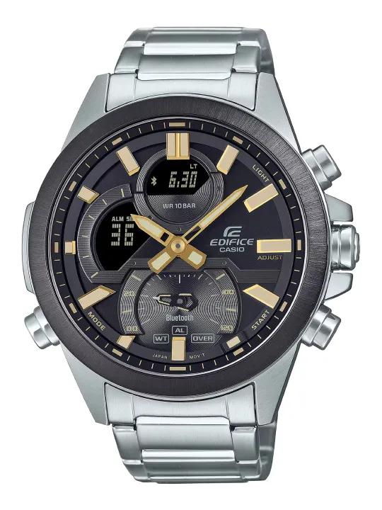 Graue Casio Digitaluhr mit Stahlarmband