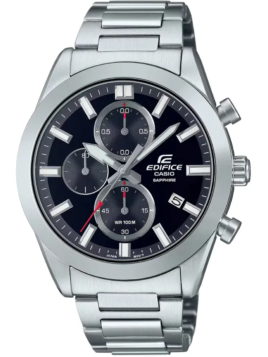 Graue Casio Edelstahl Chronograph Herrenuhr