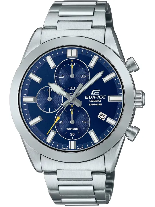 Graue Casio Edifice Herrenuhr aus Stahl