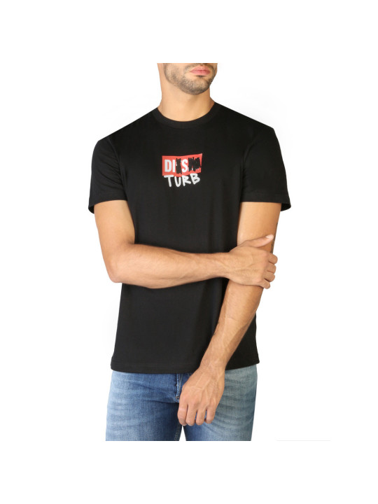 Schwarzes Diesel Baumwoll-T-Shirt Regular-Fit