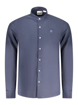 Slim Fit Stehkragen Hemd mit Timberland Logo-Stickerei