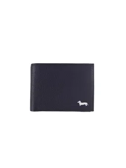 Dachshund-Grafik, dunkelgraue Lederbrieftasche