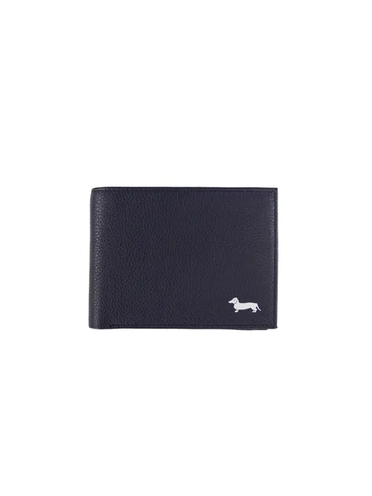 Dachshund-Grafik, dunkelgraue Lederbrieftasche