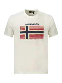 "Bio-Baumwolle T-Shirt - Kurzarm, Rundhals, Napapijri Logo"