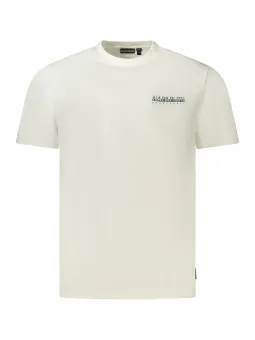 "Bio-Baumwolle T-Shirt: Napapijri Logo, Kurzarm, Rundhals"