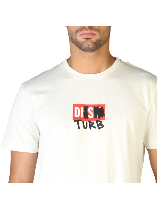 Weißes Diesel T-Shirt mit Turbologo