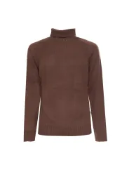 Brauner Strickpullover mit Rippenmuster