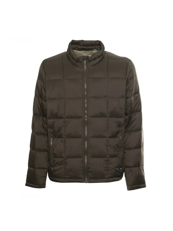 Beige Herren Kurz Pufferjacke Reißverschluss