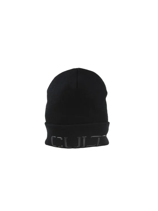 Schwarze Strickmütze mit CULT-Logo