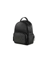 Schwarzer Lederrucksack mit Nieten