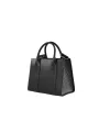 Schwarze Kunstleder Handtasche mit Netz