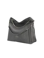 Schwarze, gefältete Cult Handtasche