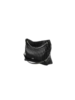 Schwarze Leder Schultertasche von Cult