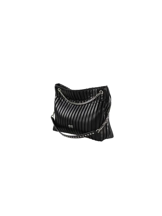Schwarze Leder Schultertasche von Cult