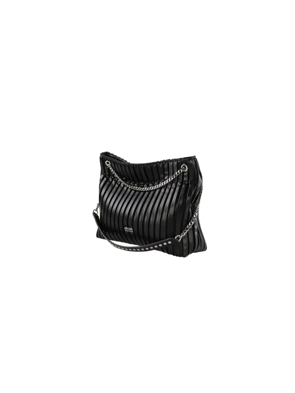 Schwarze Leder Schultertasche von Cult