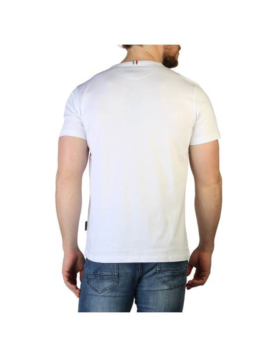 Weißes Baumwoll-T-Shirt mit Lamborghini-Logo
