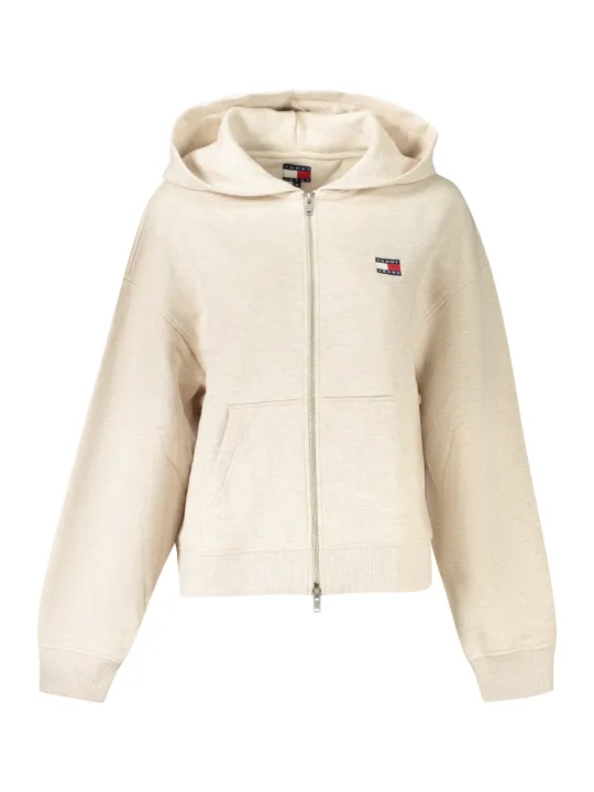 "Tommy Hilfiger Sweatshirts im Sale | Tommy Hilfiger Damen Kapuzen-Sweatshirt DW0DW19412_BEAE3 - Gebürstetes Langarm-Design mit Reißverschluss, Stickerei & Logo aus online kaufen"|Planet-Deluxe