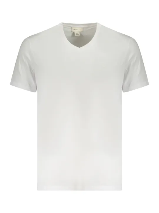 "Calvin Klein T-Shirts im Sale | Calvin Klein Kurzarmshirt V Ausschnitt Logo Stickerei online kaufen"|Planet-Deluxe