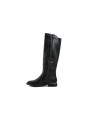 Schwarze Lederstiefel mit Goldakzenten