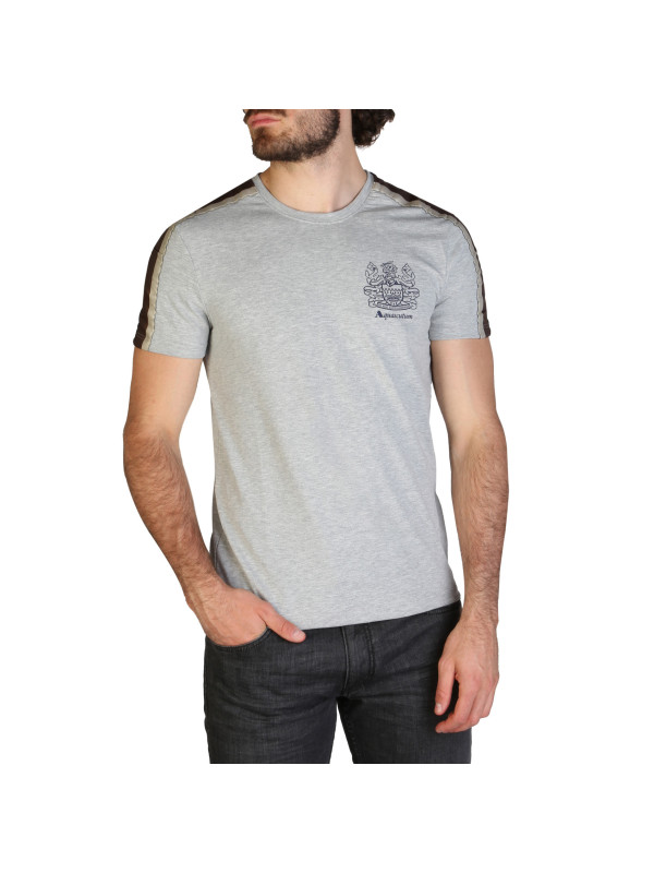Graues Textur-T-Shirt mit Streifen Graues Textur-T-Shirt mit Streifen
