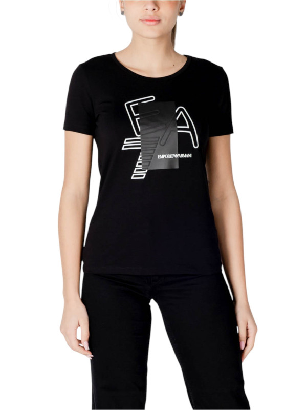 Schwarzes Ea7 Logo T-Shirt Schwarzes Ea7 Logo T-Shirt