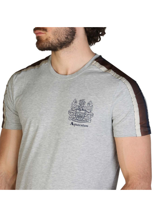 Graues Aquascutum T-Shirt mit Streifen