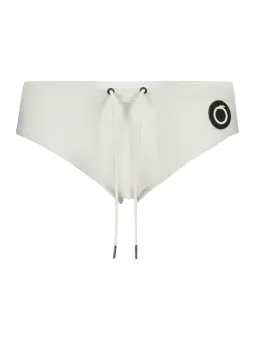 "Trussardi Weißer Strandslip mit Logo und Elastikbund"